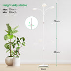 LORDEM Full Spectrum Plant Light for Indoor Growing,Tri-Head Grow Light with Stand for Large Plants,Auto ON/Off Timer 6/8/12/16H, 5 Dimmable Levels, 20-70 inches Adjustable Height