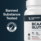 Transparent Labs BCAA Glutamine - 8000 Mg of BCAA Powder with L Glutamine for Post Workout Recovery, Muscle Growth, & Increased Endurance - 30 Servings, Strawberry Lemonade