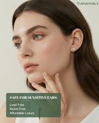 Moissanite Earrings Studs for Women and Men, 925 Sterling Silver