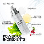 Enaskin Dark Spot Set - Serum & Soap Bars: Hyperpigmentation Body Treatment for Freckles Melasma Age Spot Sun Spot - Dark Spots Corrector Serum with Kojic Acid Soap Bars for Women and Men