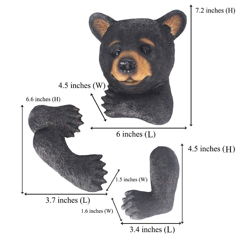 Claratut Bear Sculpture Garden Decor Tree Huggers - Bear Tree Peeker Garden Ornament Outdoor Decor Yard Art
