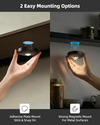 Aokpsrt Rechargeable Puck Lights With Remote Control, 1500mAh Battery Operated Tap Lights, Dimmer & Timer Under Cabinet, Wireless LED Stick-On for Closet, Bedroom, Kitchen - Black 3Pcs