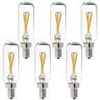 LiteHistory Dimmable T6 led Bulb 25W Candelabra led 2700K Clear 200lm 2W e12 T25 led Bulb 6Pack