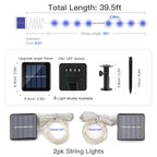 suddus 2 Pack 33ft Solar Fairy String Lights Small, 100 Led Blue Solar Fairy Lights Outdoor, 8 Modes Solar Christmas Lights Copper Wire for Trees Garden Patio Yard Deck Fence Party Decorations