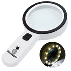 Magnifying Glass with Light, 30X Handheld Large Magnifying Glass for Reading, Lighted Magnifier for Seniors, Macular Degeneration, Coins, Jewelry, Elderly