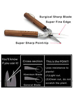 Razor Sharp Pruning Shears for Gardening, Garden Shears Carbon Steel Blade, Precision garden scissors Walnut Wood handle, 6.8” Garden Snips for Trimming Fruits, Vegetables, Flowers, Buds, Bonsai