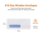Amazon Basics #10 Security-Tinted Self-Seal Business Envelopes with Left Window for Invoices and Documents, White, 500-Pack