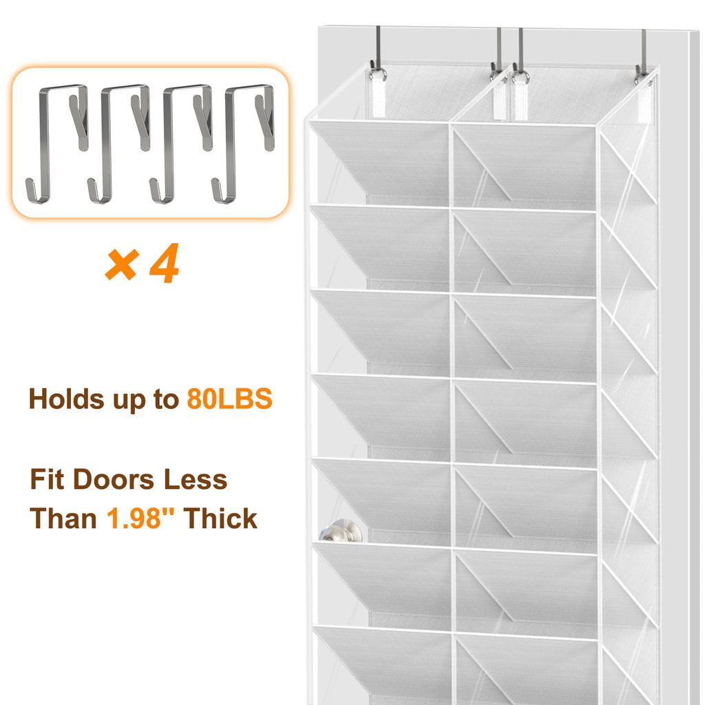UVIAHOMI 20-30 Pairs Over the Door Shoe Organizer, 10-Tier Door Shoes Rack