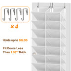 UVIAHOMI 20-30 Pairs Over the Door Shoe Organizer, 10-Tier Door Shoes Rack