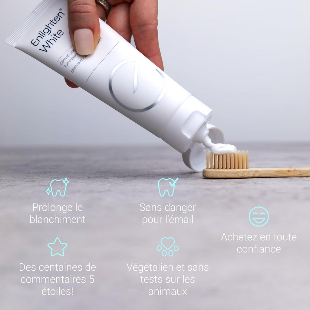 Enlighten White - Whitening Toothpaste with Fluoride, 75 ml - Advanced Enamel Protection and Stain Removal, Restores Shine and Improves Colour - Recommended by Dentists - 6 Pieces