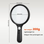 Magnifying Glass with Light Large 24 LED, 10X Handheld Illuminated Lighted Magnifier 1UV Light for Seniors, Close Work, Reading, Coins, Jewelry