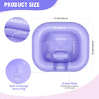 Cehim Inflatable Shampoo Basin - Portable Shampoo Bowl, Hair Washing Basin for Bedridden, Disabled,Injured, Hair Wash Tub for Dreadlocks and at Home Sink Washing (Light purple)