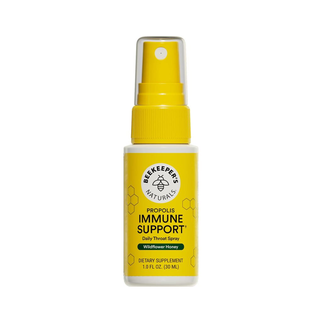 Propolis Throat Spray by Beekeeper's Naturals - 95% Bee Propolis Extract, Natural Immune Support & Sore Throat Relief - Antioxidants, Keto, Paleo, Gluten-Free (1.0 oz)(Pack of 1)