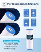 POOLPURE C-5374 Spa Filter Replaces Unicel C-5374, Pleatco PLBS75, Filbur FC-2971, 107092, R173600, 303433, 817-0015, Leisure Bay S2/GS Spa 75 sq.ft Hot Tub Filter Cartridge, 1pack