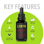 Lemyn Organics Retinol2 Facial Oil Serum with 2% Advanced Gentle Retinol, Vitamin A+E+F – Freshly Made Anti-Aging, Hydrating, and Firming Formula | 15ml