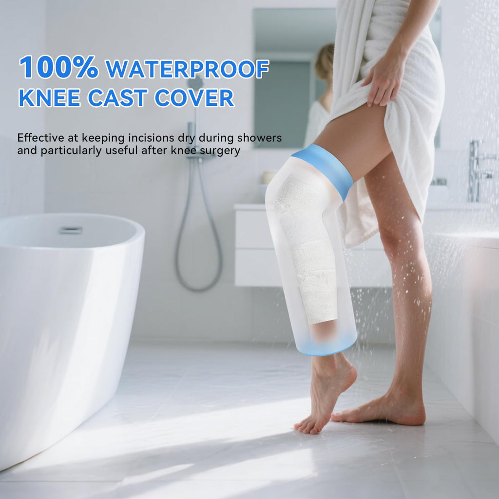 Zolife Waterproof Knee Cover for Shower After Surgery, Knee Cover Cover Protector for Showering After Surgery for Knee Surgery Recovery Replacement Bandages Wounds Braces, Reusable