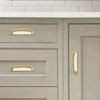 khtumeware 2 Pack Gold Cup Pulls 7 Inch Center to Center - Cabinet & Drawer Handles for Kitchen Hardware