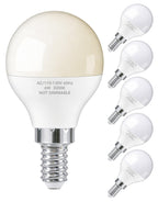 PARTPHONER E12 LED Bulbs 60W Equivalent, E12 Small Base Candelabra Ceiling Fan Bulbs 6W 620LM, A15 Globe Bulb 85+ CRI Non-dimmable 3000K Warm White, 6 Pack
