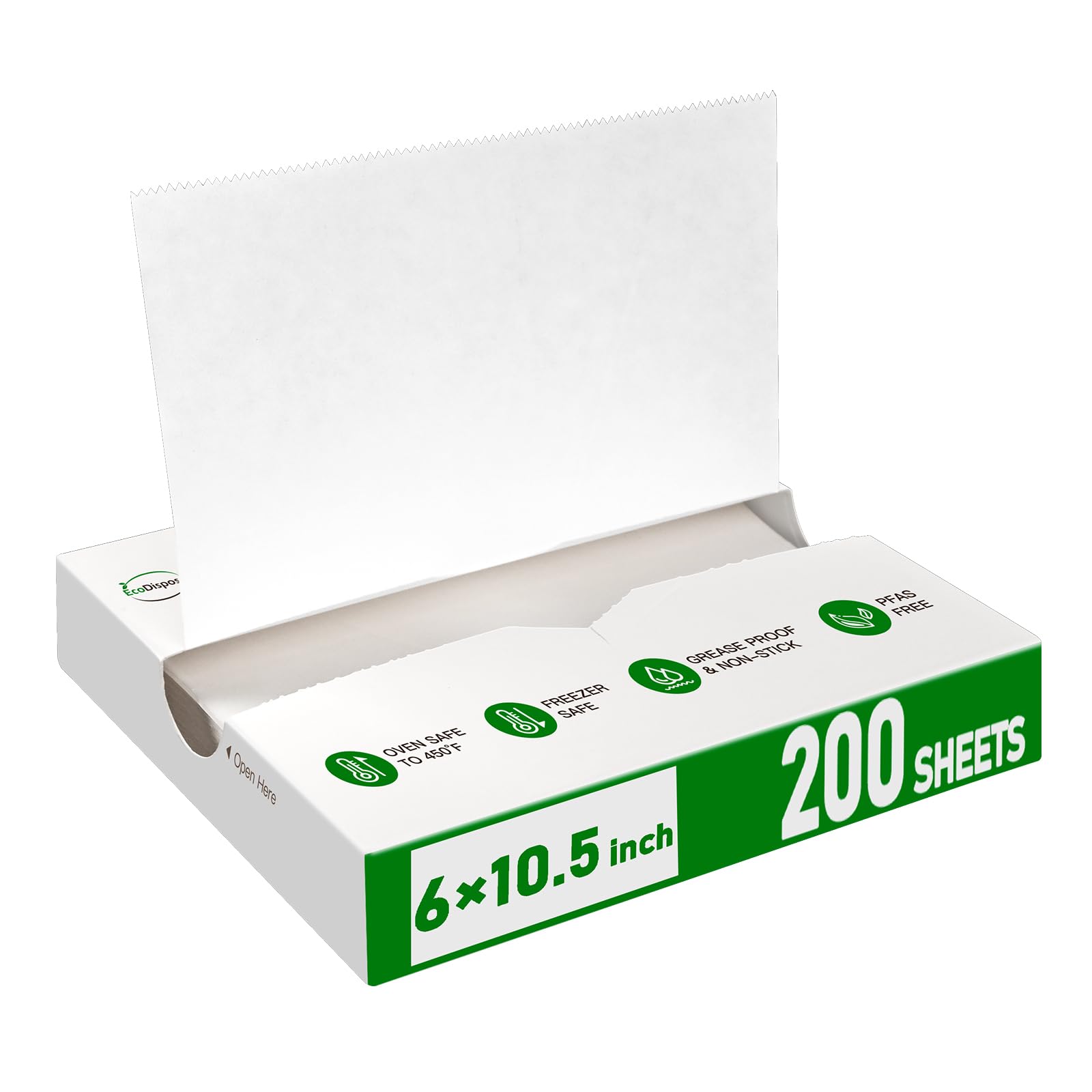 EcoDispose Precut POP UP Deli Paper Sheet, 200 Pack, 6" x 10.5", White