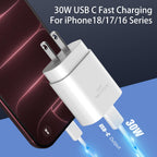 iPhone 18 Duo 17 16 Pro Max Charger Fast Charging 10FT USB C Charger Cable