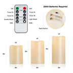 Amagic Waterproof Outdoor Flameless Candles with Timer, Battery Operated Candles with Remote Control, Electric LED Pillar Candle for Outside Patio, Garden, Wedding Decor, D3 x H4 5" 6", Set of 9