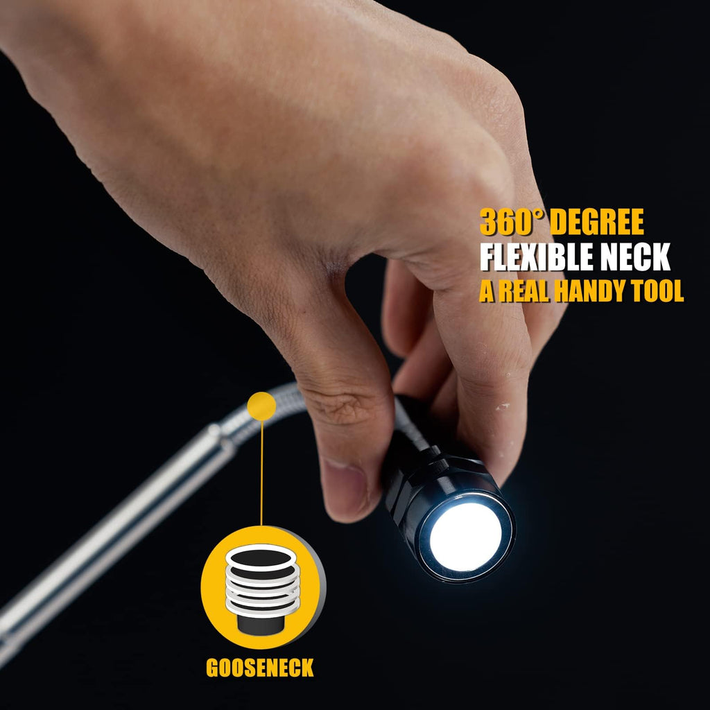 Dad Gifts, Magnetic Pickup Tool Telescoping Magnet Flashlight, Fathers Day Gift, Birthday Gifts for Men, Dad, Father, Women, Him, Teen Boys, Mechanic, Boyfriend, Graduation Gifts, Black
