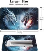 Board Game 14x24in MTG Playmat Compatible for OCG CCG RPG TCG Playmats (Dragon Fight)