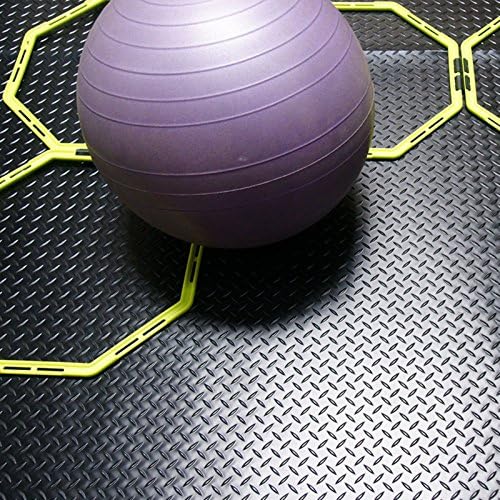 Rubber-Cal Diamond-Plate Rubber Flooring Rolls - 3 mm x 4 ft x 7 ft Rolls - Black