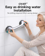 Shower Handles for Elderly Suction 2 Pack Grab Bars for Bathtubs and Showers, bar Safety 500 lbs Walls Handicap Heavy Duty Holder Hooks to Lift Large Tile Glass Suction Cups Tool Chair