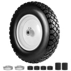 4.80/4.00-8 Wheelbarrow Tire and Wheel 16" Flat Free Solid 2PCS Hand Truck