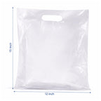 Infinite Pack 100 Clear Plastic Merchandise Bags with Handles 12"x15" | 1.25Mil Thick Glossy Retail Shopping Bags for Small Business Boutique Bag Clear Gift Bags for Shopping, Clothing and Trade Show