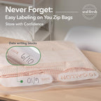Seal Fresh 10 Gallon Large Plastic Storage Bags – 24" x 24" (30 Count) – Reusable XXL Extra Large Heavy Duty Clear Jumbo Freezer Zip Lock Bags with Sealable Zipper Top For Clothes, Travel, Moving