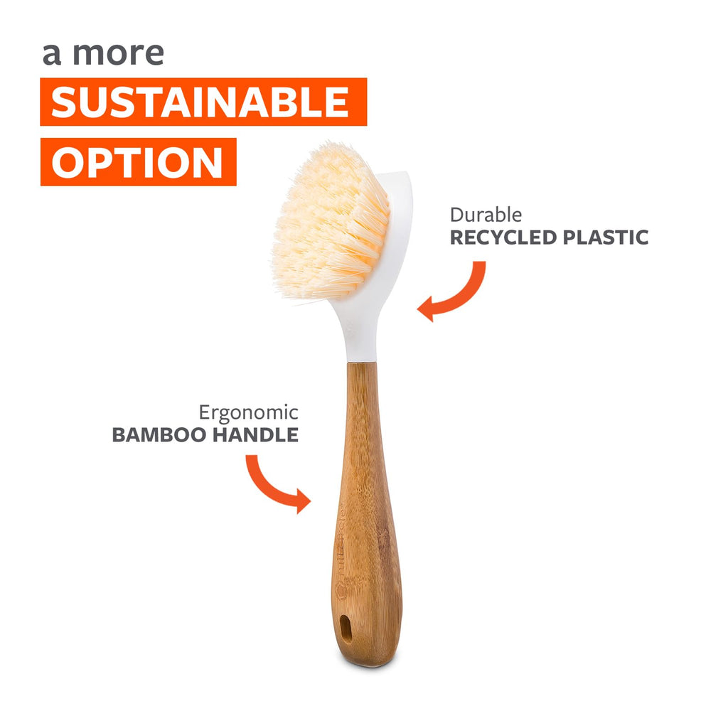Full Circle Double Dish Brush Set – Durable Scrub Brushes for Dishes, Pots, Pans, and Cast Iron, Includes Be Good & Tenacious C, Sustainable 2-Pack