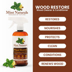 Mint Naturals Natural Wood Cleaner & Furniture Conditioner – Plant-Based Polish Formula That Helps Clean & Protect Wood Surfaces, 16 oz – Made in USA