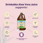 Lily Of The Desert Aloe Vera Juice - Whole Leaf Filtered Aloe Vera Drink, Non-GMO Aloe Juice with Natural Digestive Enzymes for Gut Health, Stomach Relief, Wellness, Glowing Skin, 64 Fl Oz