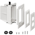 DVFR1W-1 Recessed Outlet Box, Recessed Electrical Box for Wall Mount TV, Outlet Mounting Box for New Construction&Retrofit Projects, Wall Outlet Box with Duplex & Decorator Style Covers,1-Gang