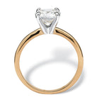 Palm Beach Jewelry PalmBeach Yellow Gold-plated Platinum-Plated or Silvertone Round Cubic Zirconia Solitaire Engagement Ring Sizes 5-10 Size 6