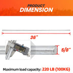 AR-PRO (2-Pack) 5/8” x 36” Zinc Plated Steel Rods Designed for Use as an Axle Shaft on Hand Trucks Dollies Wagons 4005BC Wheelbarrows