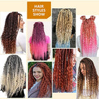 Boho Dread Synthetic Double Ended Dreadlock Extensions with Boho Box Braids 24inches 10 Strands Thin Soft Black to Blonde DE Dreadlock Extensions (Boho 10 Strands, T1B/613)