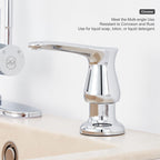GAGALIFE Kitchen Sink Soap Dispenser Chrome, Built in Soap Dispenser with 17 OZ Bottle, Refill from The Top, Liquid Dispenser for Kitchen Sink
