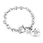 XIUDA Heart Urn Bracelet for Ashes Stainless Steel Memorial Jewelry Cremation Bracelet Locket Holder Bangle Link Chain for Women Men