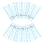 WANDIC 30 Pcs Baby Blue Ribbon Bracelets, 5 Style Polyester Single Side Adjustable Prostate Cancer Awareness Support Wristband for Event Fundraising