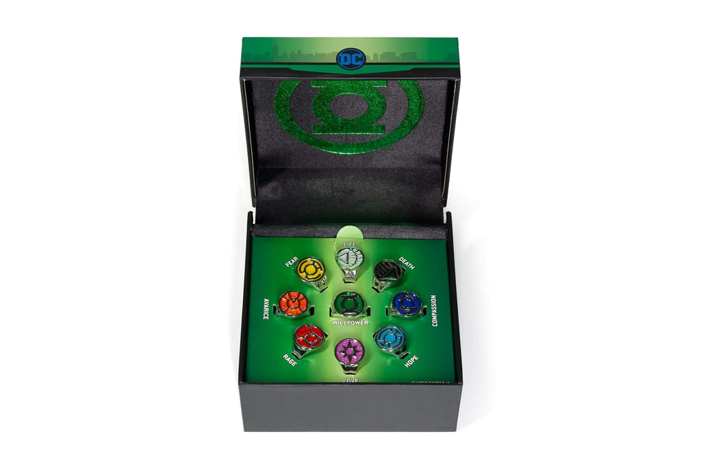 DC Comics Green Lantern Power Rings Emotional Spectrum | Includes 9 Adjustable Rings Featuring Each Emotion