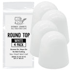 Stinky John's Tall Toilet Bolt Caps - Universal Fit with a Round Top - White Caps (4)
