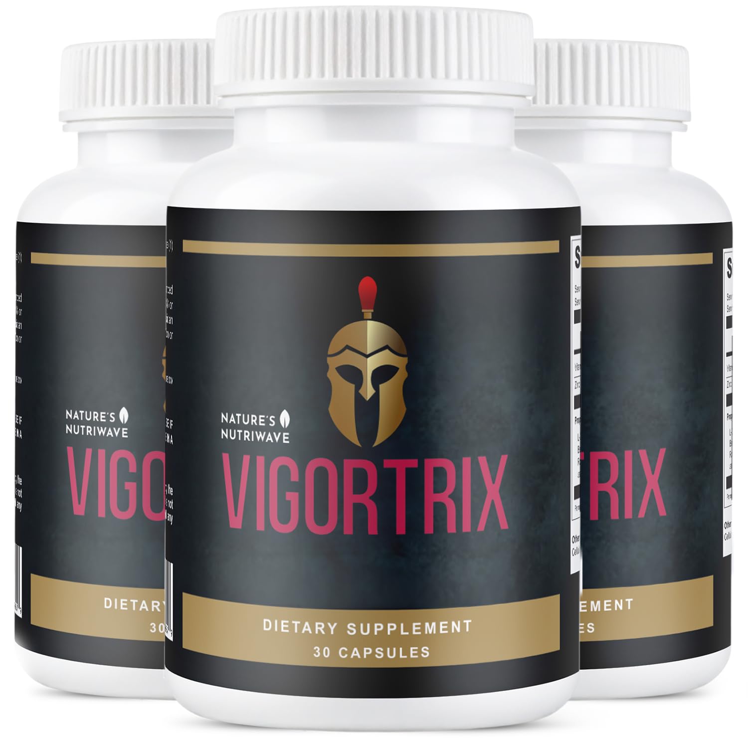 Nature’s NutriWave Vigortrix – 100% Natural Men’s Wellness Supplement with Niacin, Zinc & Herbal Blend – Made in USA - 30 Capsules, 3 Month Supply