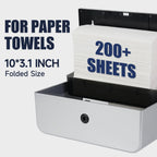 AIKE 200 Sheets Wall Mount Paper Towel Dispenser,Fit Multifold Paper,Silver