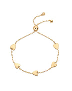 PAVOI Dainty Heart Adjustable Chain Bracelet, Yellow Gold