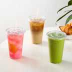 AOZITA 100 Pack - 24 oz Clear Plastic Cups with Lids and Straws, Sturdy & Food Safe Iced Coffee Cups with lids, Disposable Iced Coffee Cups for Cold Drinks