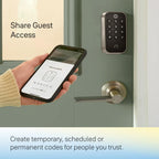 Yale Security Assure Lock 2 Deadbolt, Black Suede Keyed Smart Entry Door Lock with Wi-Fi Connected Keypad for Code Entry and Remote Access, YRD410-WF1-BSP