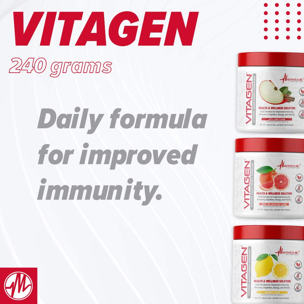 Metabolic Nutrition Vitagen, Vitamin Adaptogen Complex, 240 g, Health & Wellness Solution (Apple Cider)